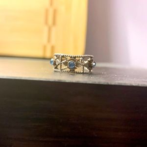 NEW Sterling Silver Toe Ring with Blue Stones